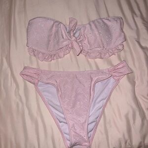 Pink Eyelet Bikini Set